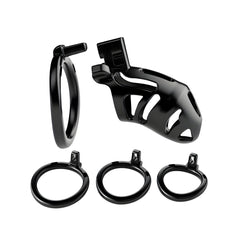 Impound Curfew Cock Cage for males, stainless steel chastity device with secure locking mechanism, designed for male chastity and control.