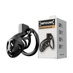 Impound Curfew Cock Cage for males, a chastity device made of metal with secure locking features, designed for male chastity.