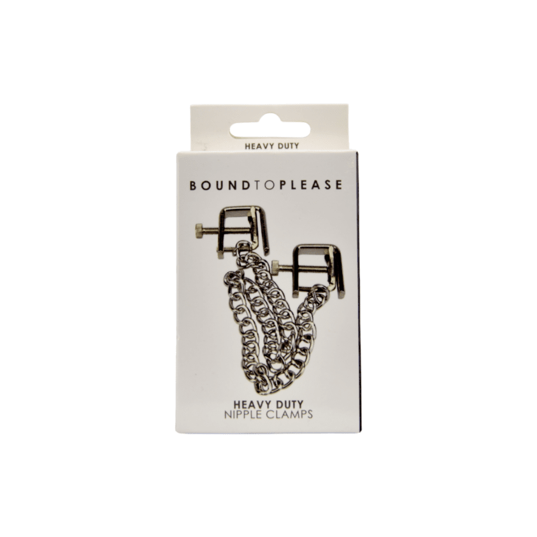 Bound to Please heavy-duty nipple clamps set with adjustable, firm grip, nickel allergy safe for sensitive skin.
