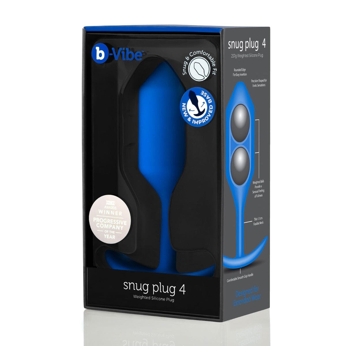 B-Vibe Vibrating Snug Plug 4 Navy