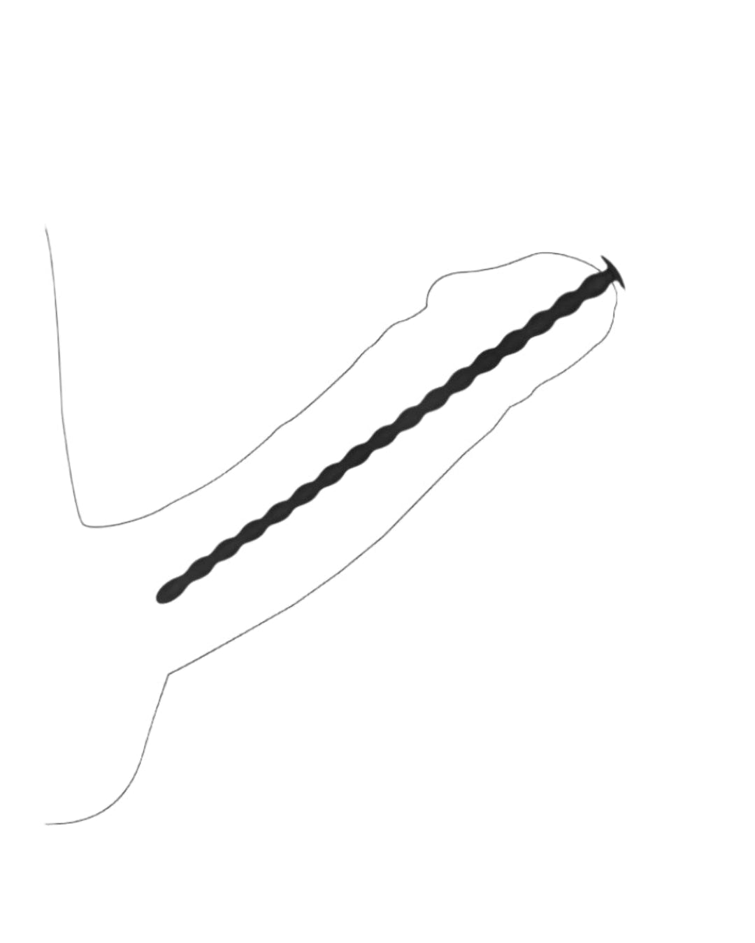 a diagram showing use of Silicone Spiral Screw Advanced Urethral Sounding Plugs in 4 Sizes