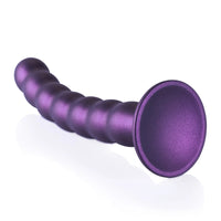 Thumbnail for Ouch! Beaded Silicone Metallic Purple G-Spot Dildo 8