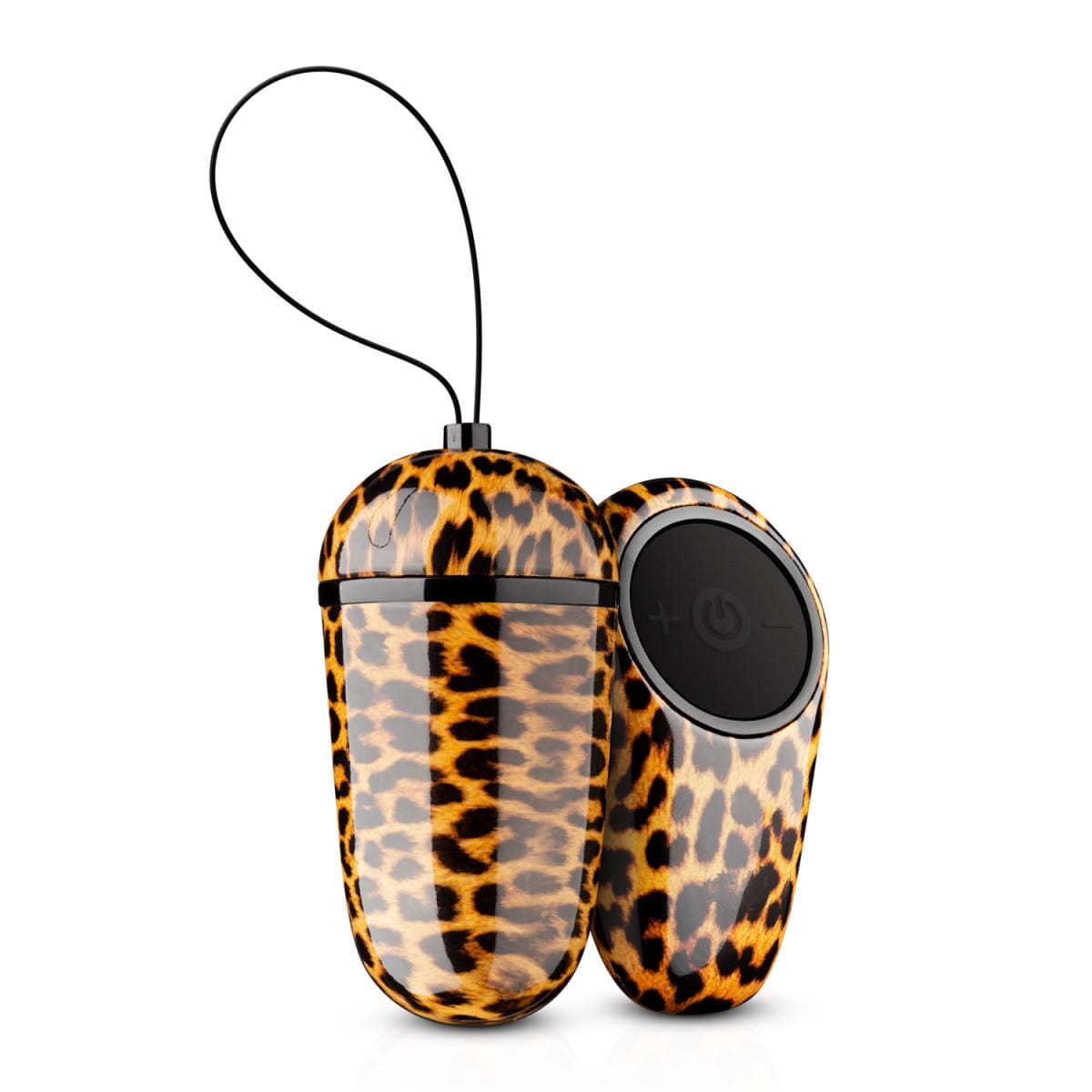 a pair of leopard print earbuds sitting on top of each other