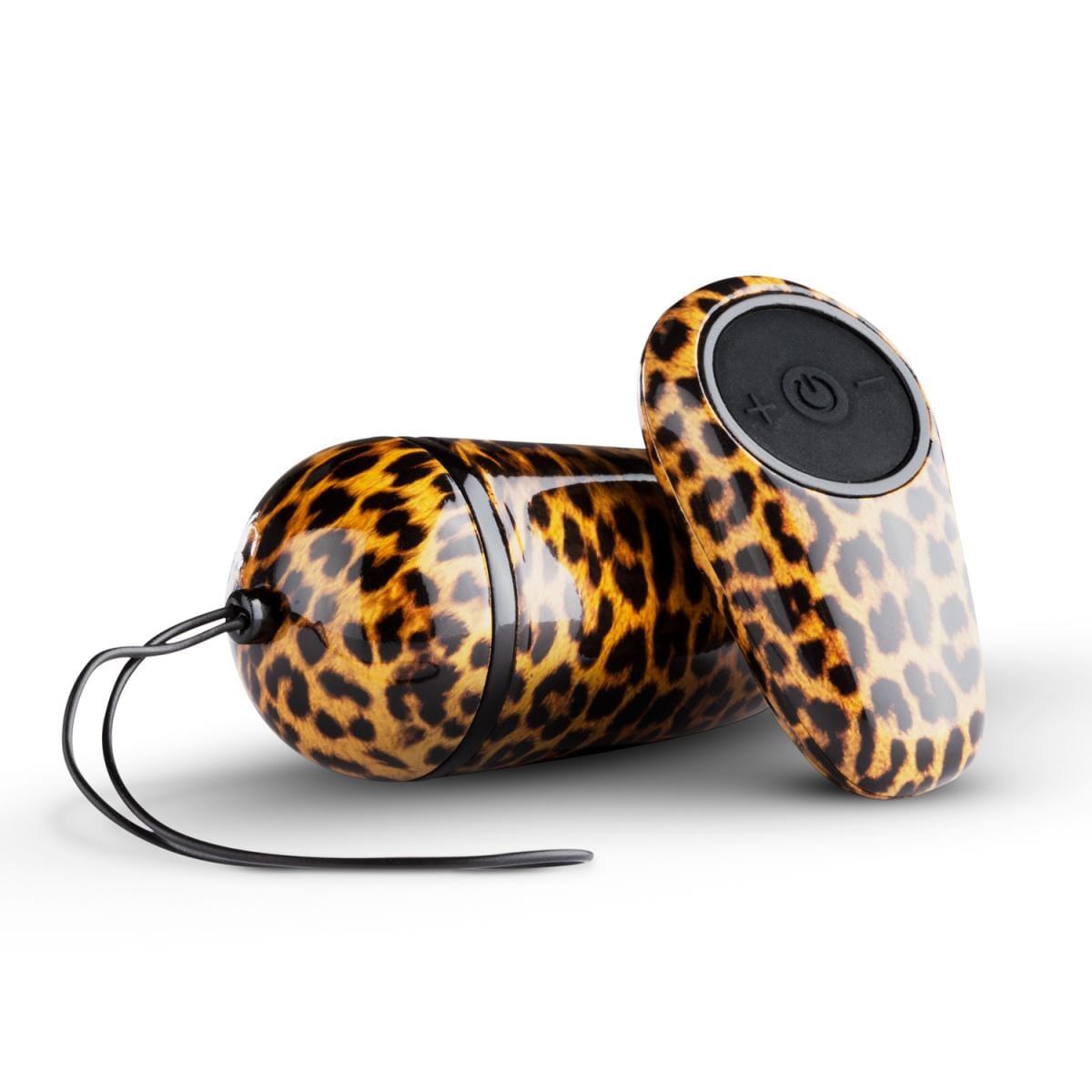 a pair of leopard print speakers sitting on top of each other