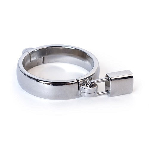 Metal Worx Steel Locking Cock Ring by Pipedream, premium weighted design, showcasing a durable steel locking cock ring on a white background.