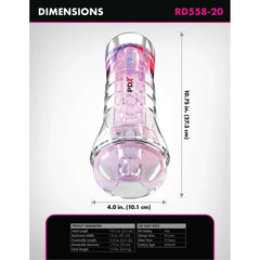 PDX Elite ViewTube XXL Clear See-Through LED Stroker Male Masturbator With EZ Grip Handle – PDX XXL see-through male stroker with LED lighting