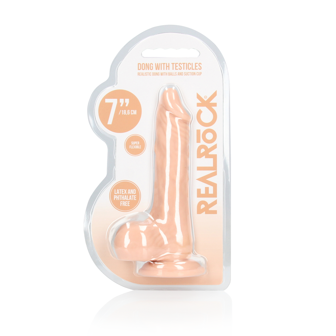 RealRock 7" Velvet Soft Dong - Lifelike Skin, Suction-Cup Base
