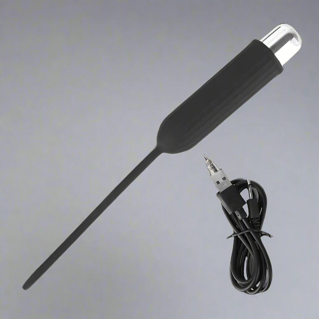 Silicone urethral sounding vibrator with removable bullet, rechargeable, designed for men's dilators and sounding by Scandals