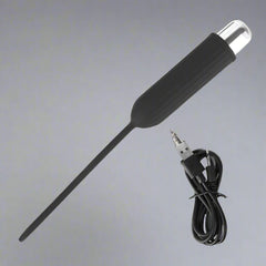 Silicone urethral sounding vibrator with removable bullet, rechargeable, designed for men's dilators and sounding by Scandals