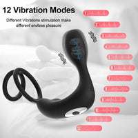 Thumbnail for Rebel Pro -Double Ring, Perinium and Vibrating Prostate Massager with Remote Control Prostate Massagers Scandals 