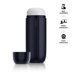 a black and white photo of a blender