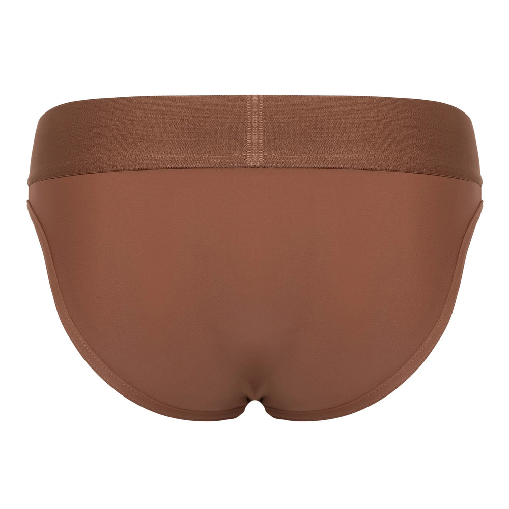 Sukrew men's classic silky contoured briefs in espresso with a smooth fit and comfortable design, shown on a plain background.
