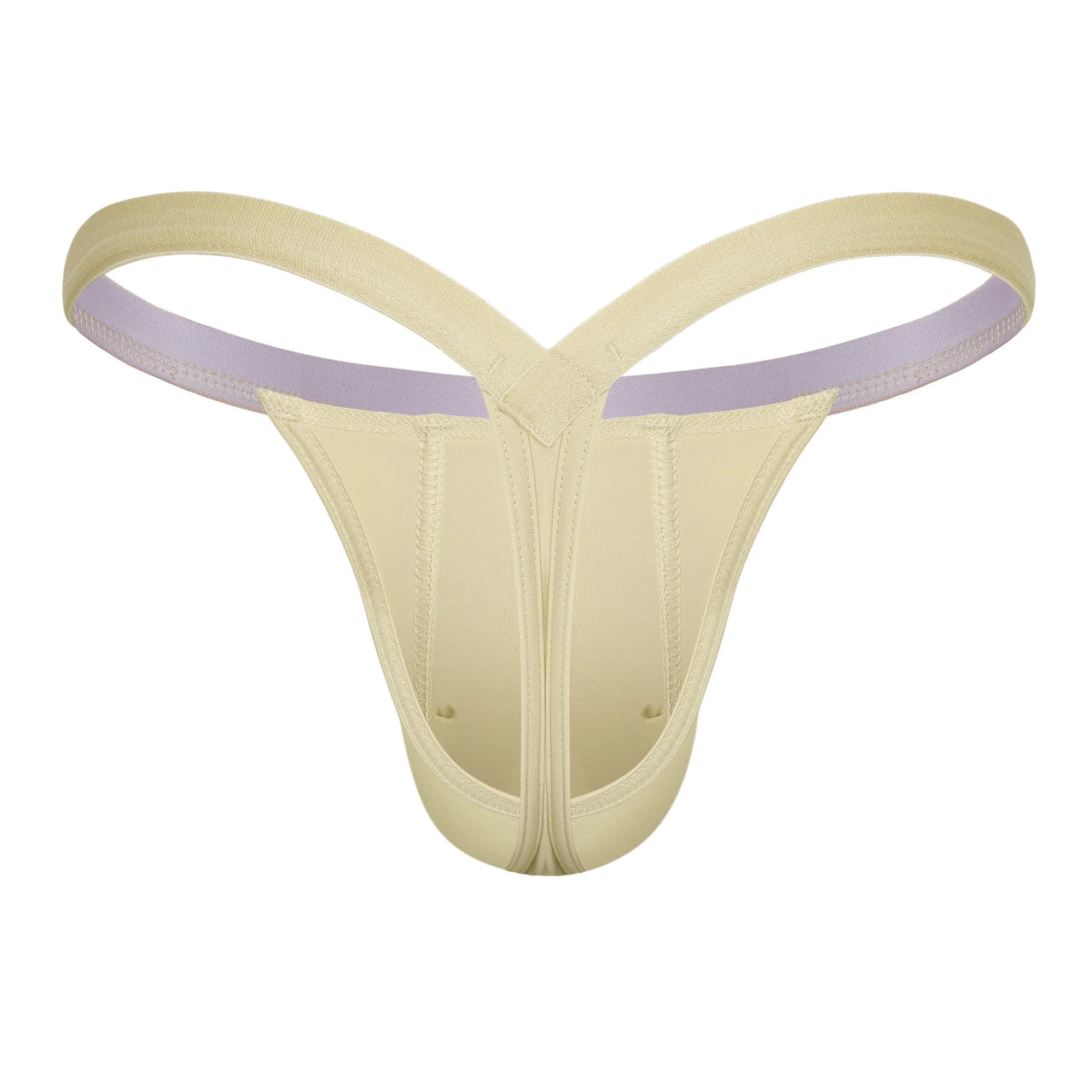 Silky polyamide fabric men's thong in Cappuccino colour, premium style Bubble Thong - Cappuccino, unlined for extra stretch.