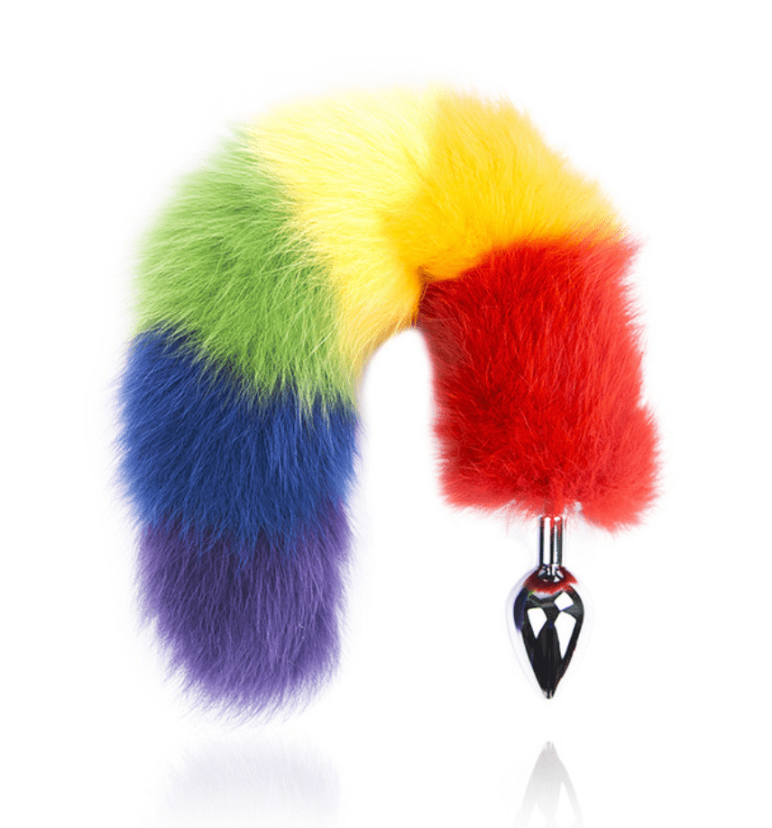 Pride Rainbow Tail With Stainless Steel Butt Plug