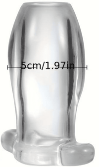 Thumbnail for a clear glass vase with a white base