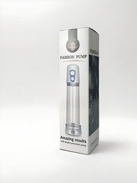 MAN Electric Penis Pump Extender - Elegant packaging of the electric penis pump featuring a luxurious design with an LCD display, promising amazing results for intimate satisfaction.