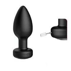 Stylish butt plug with USB charging capability, depicted alongside various charging options, emphasising convenience and modern design.