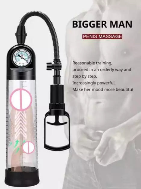 Power UP - Manual Penis Pump - Safe Materials, Clear Graduations, Enhance Size & Erection Strength