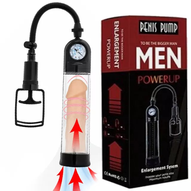 Power UP - Manual Penis Pump - Safe Materials, Clear Graduations, Enhance Size & Erection Strength