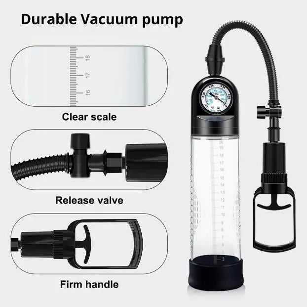 Power UP - Manual Penis Pump - Safe Materials, Clear Graduations, Enhance Size & Erection Strength