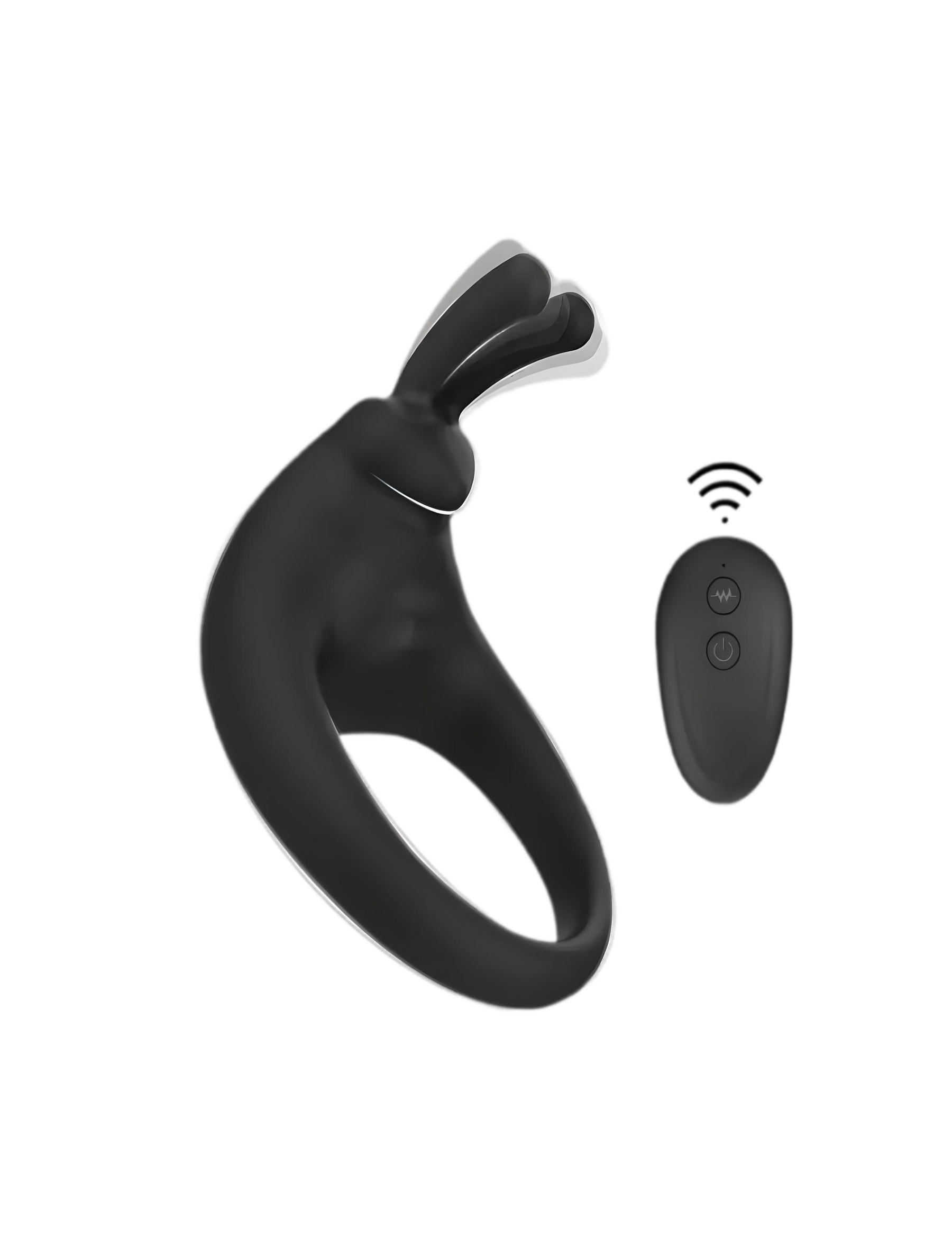 Scandals RABBIT X dual vibrating cock ring with remote control, featuring textured design and adjustable fit for enhanced pleasure.