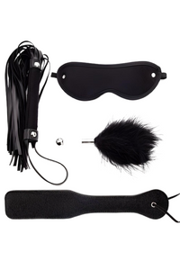 BDSM Bondage Kit - Premium Velour Set with Crop & Flogger for Ultimate Domination & Submission