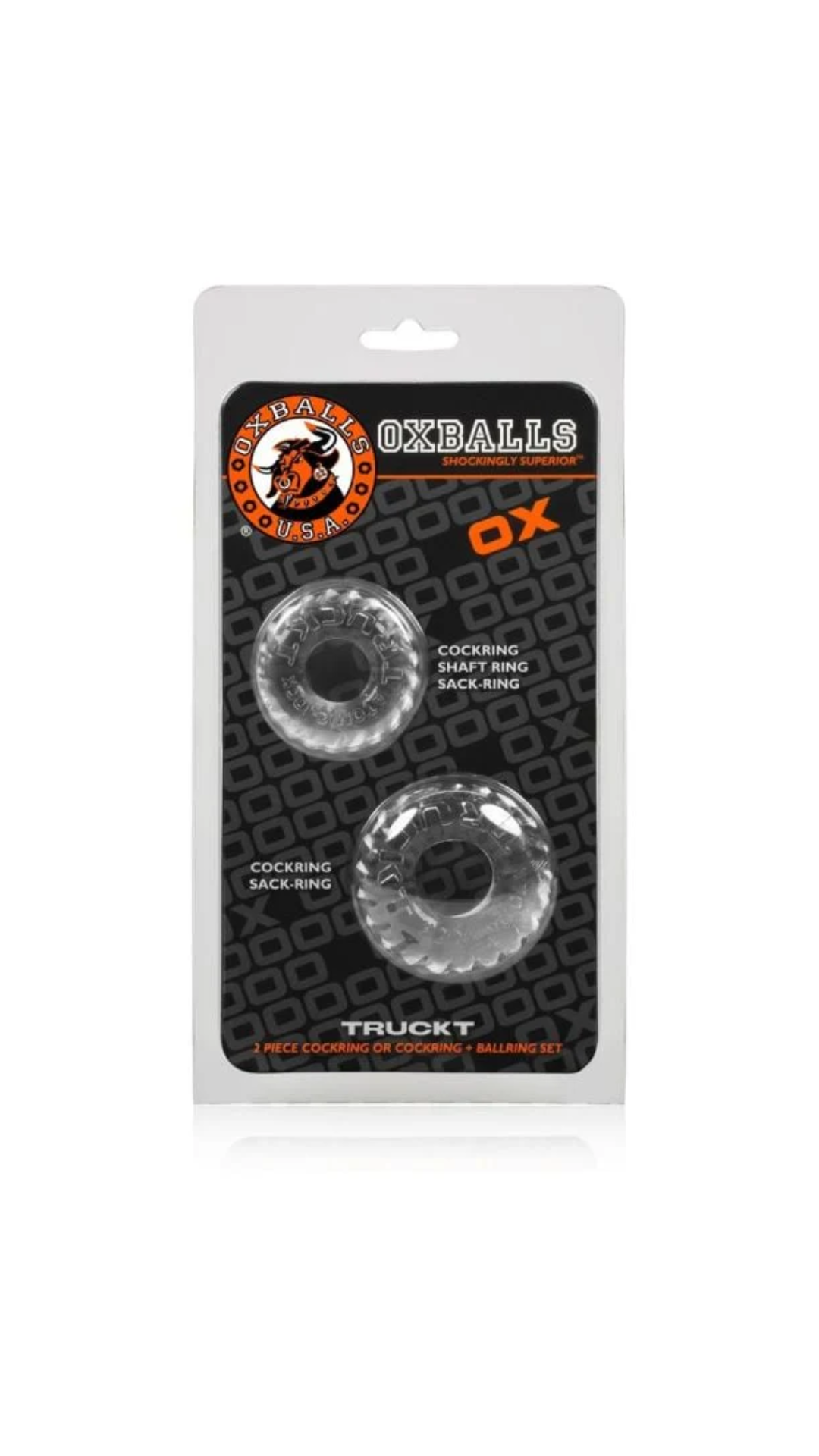Oxballs Clear Cock Rings - Ultra Stretchy Textured Design for Enhanced Pleasure - Set of 2
