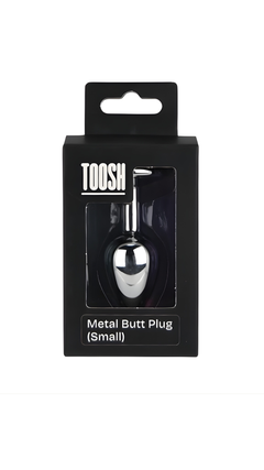 Toosh Heart Shaped Silver Butt Plug with Red Stone Small presented elegantly, merging functionality and beauty for a luxurious addition to any intimate collection.