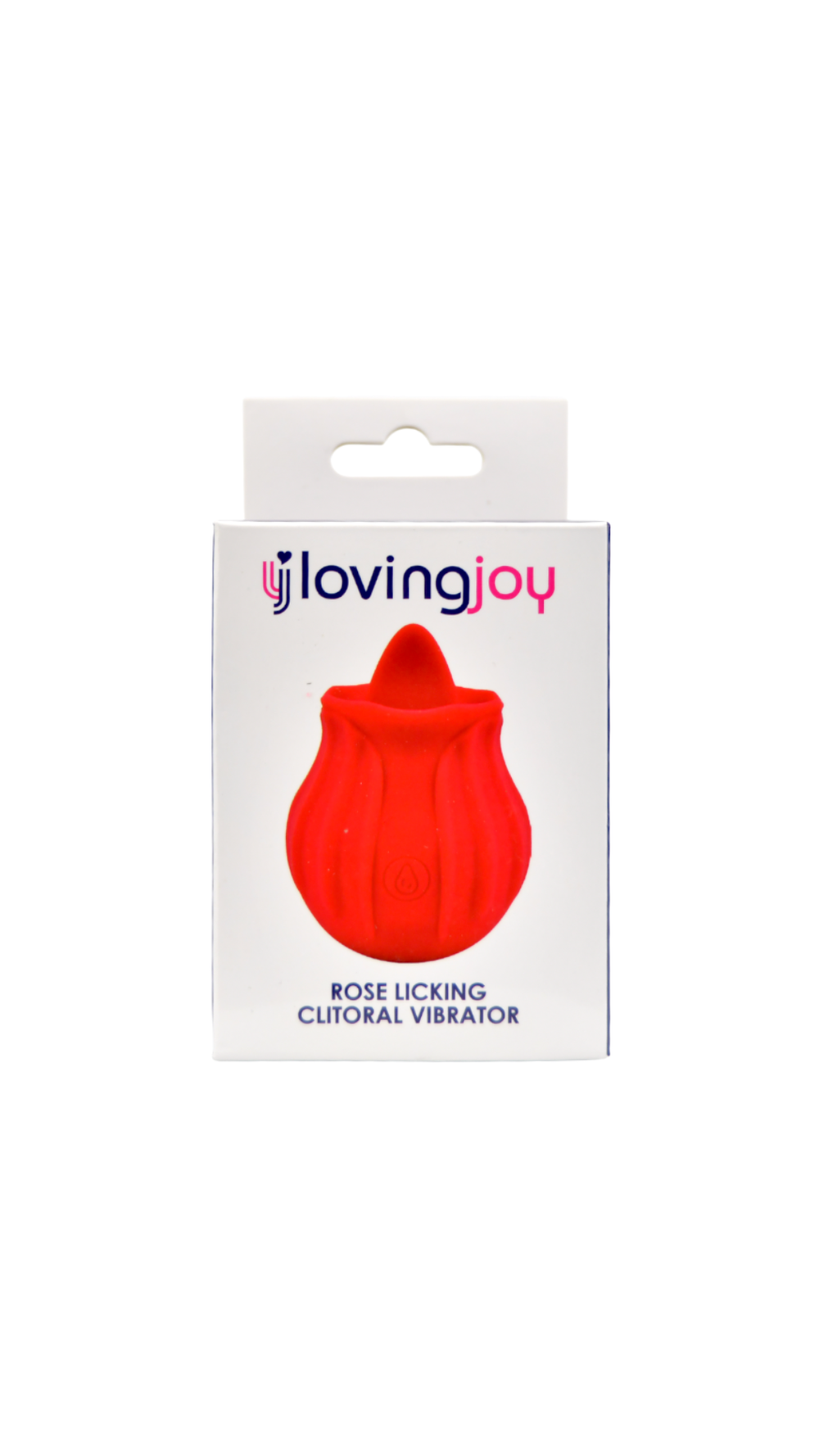 Loving Joy Licking Rose clitoral vibrator in rose shape with 10 functions, USB rechargeable, designed for pleasure and stimulation.