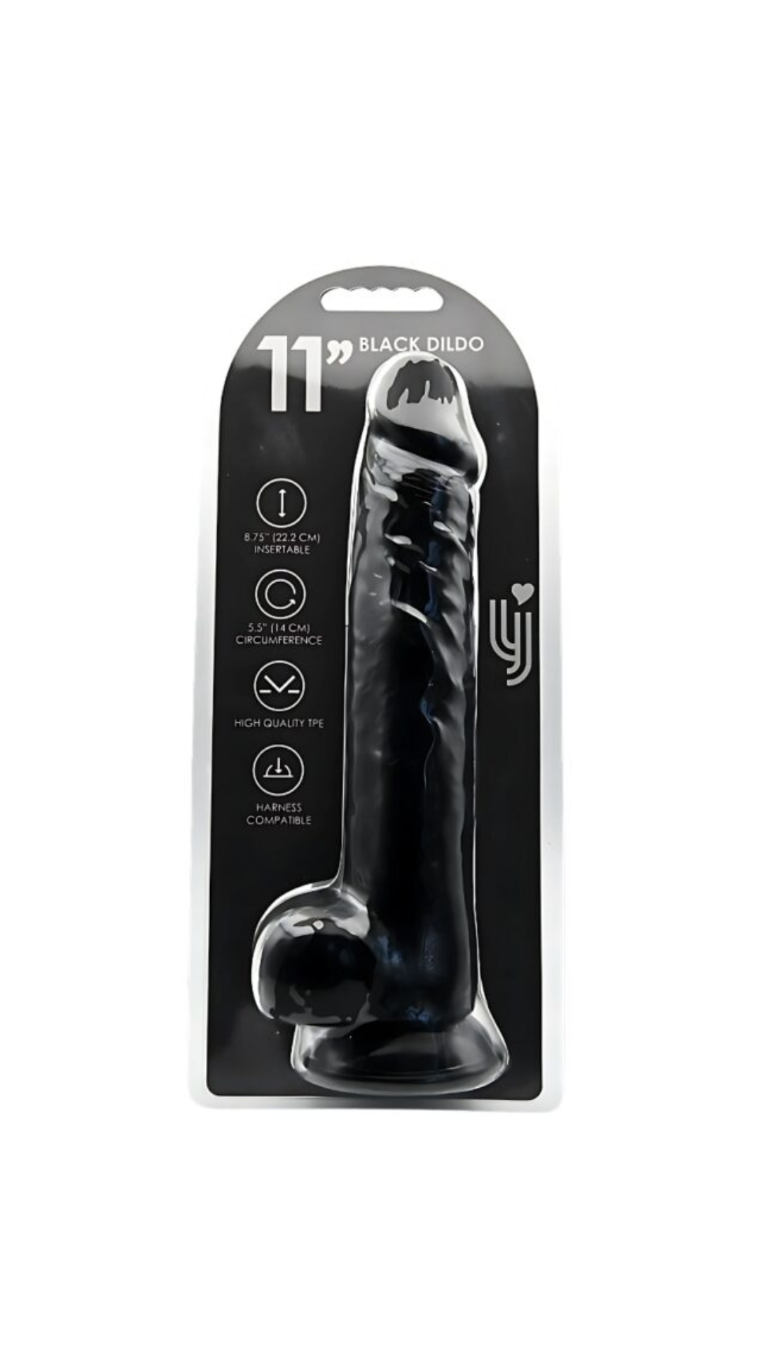 Realistic Black Dildo with Suction Cup and Balls