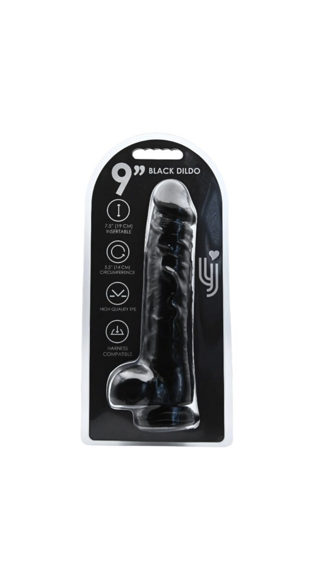 Realistic Black Dildo with Suction Cup and Balls