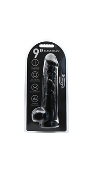 Realistic Black Dildo with Suction Cup and Balls