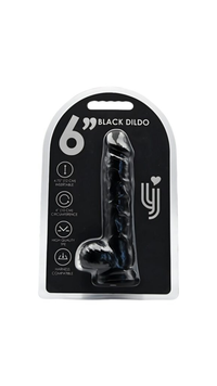 Realistic Black Dildo with Suction Cup and Balls