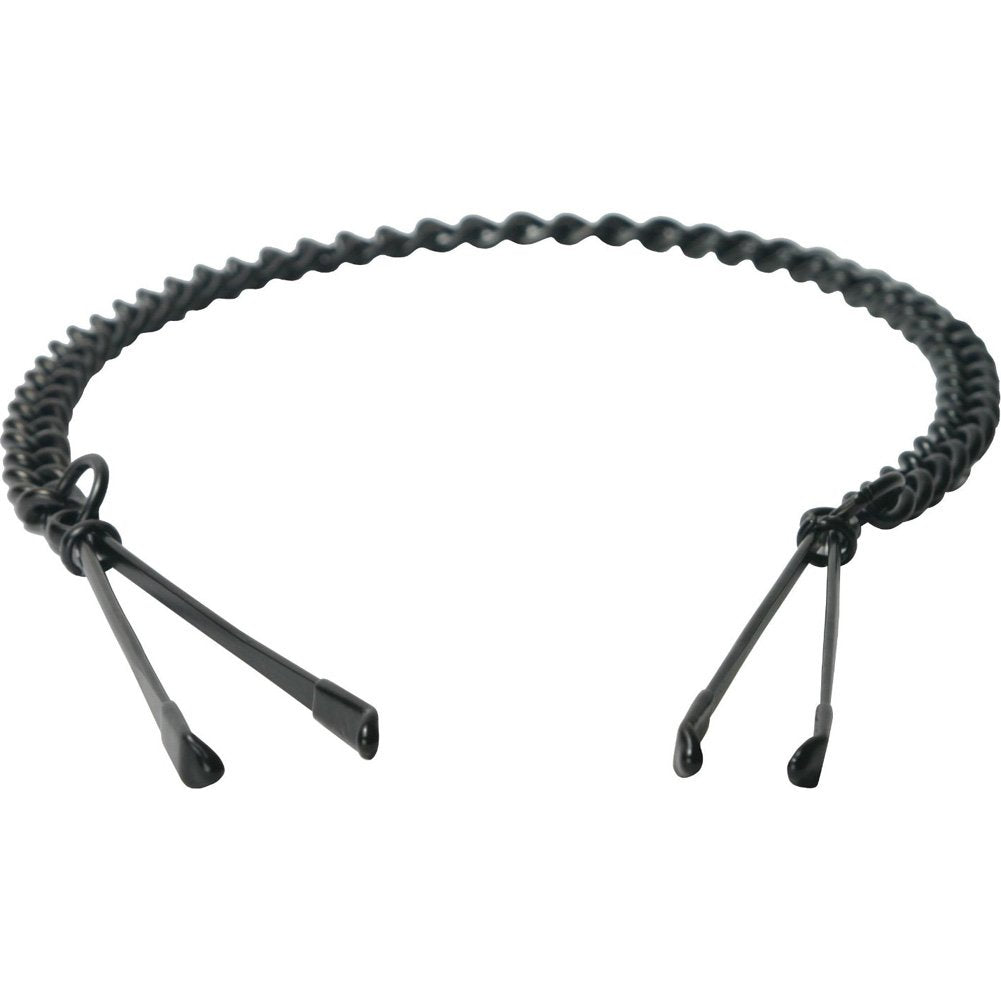 a close up of a black chain on a white background