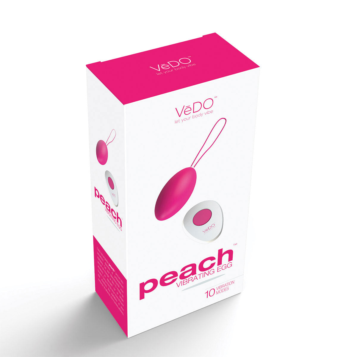 Close-up of the Vedo Peach Rechargeable Egg showcasing its velvety smooth material, perfect for a luxurious intimate experience.