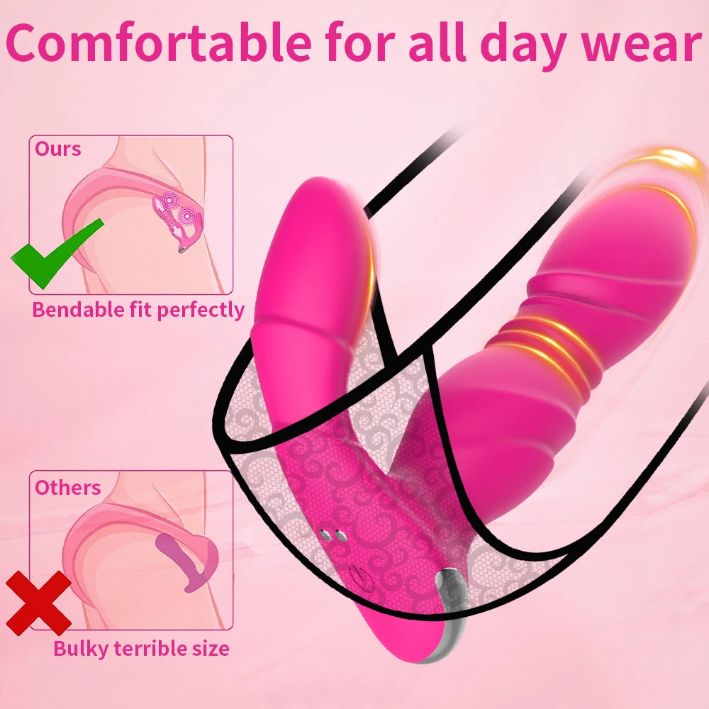 Butterfly Wearable Panty Remote & App Controlled Thrusting Vibrator with Stimulator