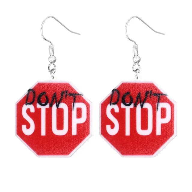 Acrylic Dangle Drop Bold Fun Earrings (Various Designs)