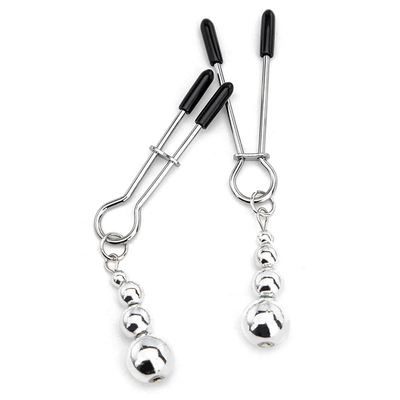 Metal Beaded Weight Adjustable Nipple Clamps By Scandals