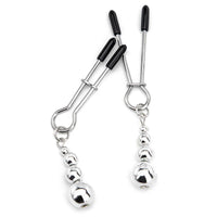 Metal Beaded Weight Adjustable Nipple Clamps By Scandals