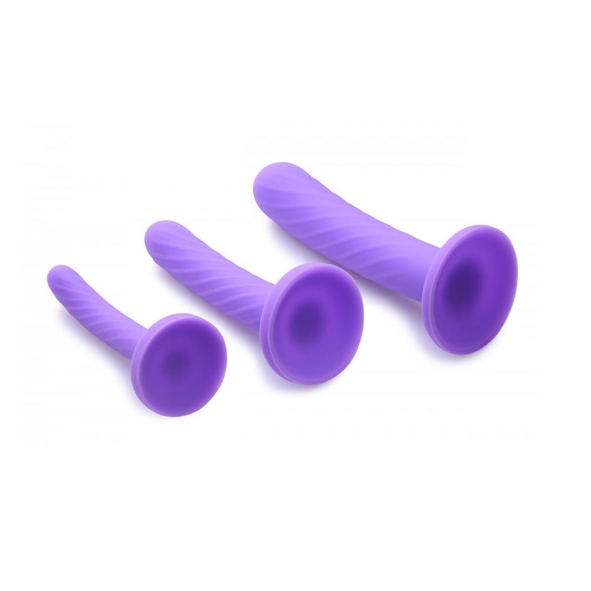 Strap-U Tri-Play Silicone Pegging Dildo Set - 3 Different Sizes Included