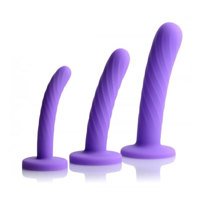 Strap-U Tri-Play Silicone Pegging Dildo Set - 3 Different Sizes Included