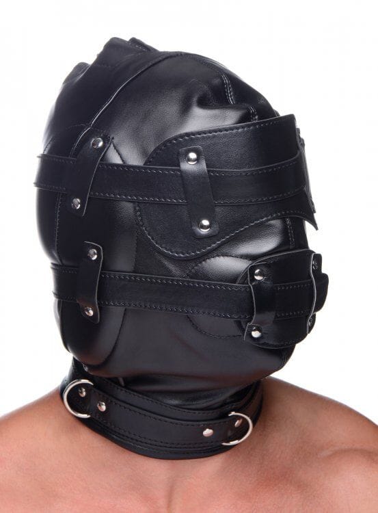 Padded Bondage Hood & D-Ring Collar with Removable Penis Gag & Mask Hoods & Masks Strict (ABS PRO) 