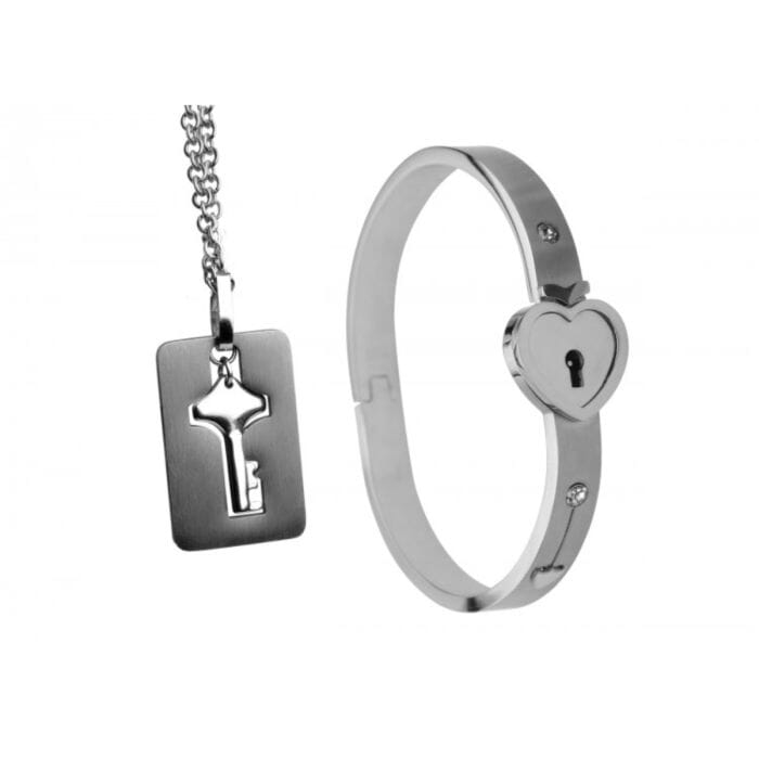 a lock and a key on a chain