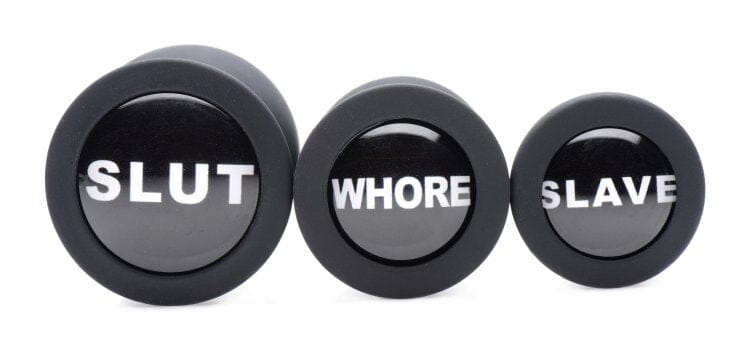 Dirty Words Anal Plugs- Sl*t, Wh*re & Slave