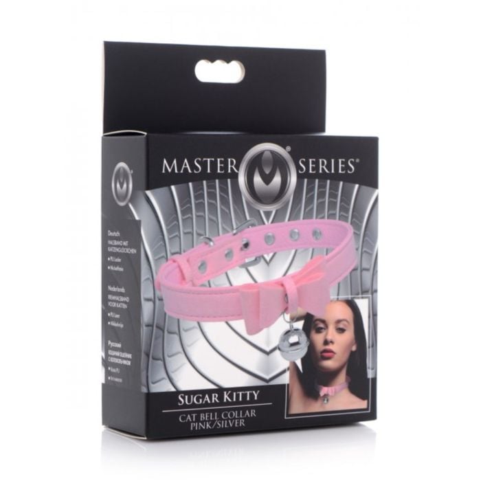 Trendy Master Series Sugar Kitty Cat Bell Collar Pink Silver displayed elegantly, embodying comfort and playful charm for your kitty.