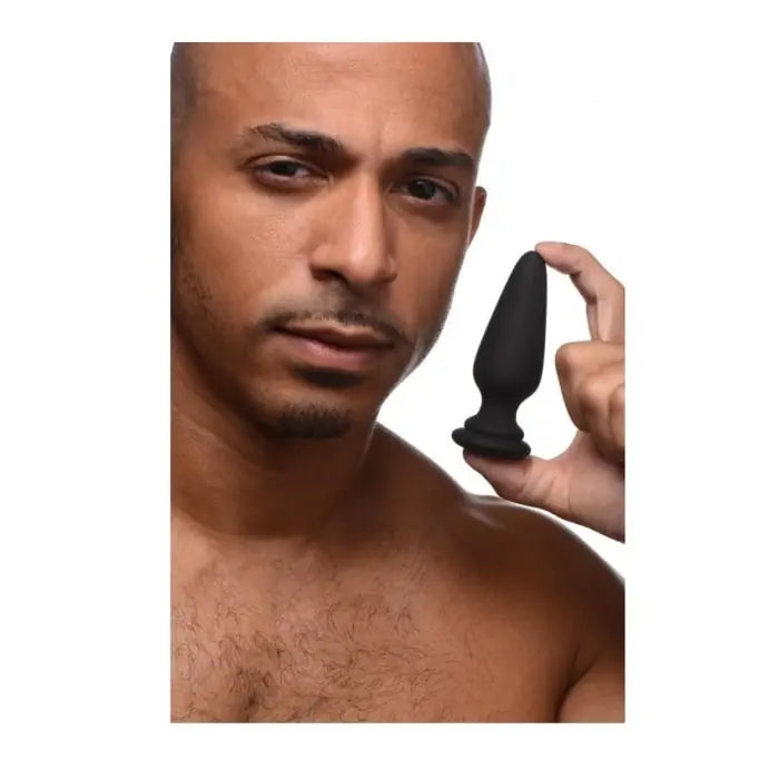 Tailz Snap-On Interchangeable Small Silicone Anal Plug in black — premium phthalate-free plush tapered silicone butt plug