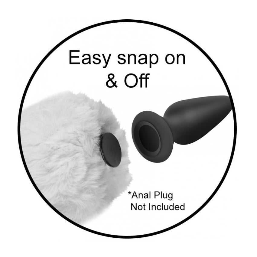 Interchangeable Bunny Tail – Soft White or Pink Tail for Snap-On Tailz Anal Plug Fun