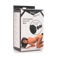 Thumbnail for Interchangeable Bunny Tail – Soft White, Pink, or Black Tail for Snap-On Tailz Anal Plug Fun