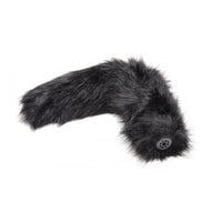 Interchangeable Fox Tail - 16.5 Inch Black Faux Fur Tail for Animal Roleplay with Silicone Cap