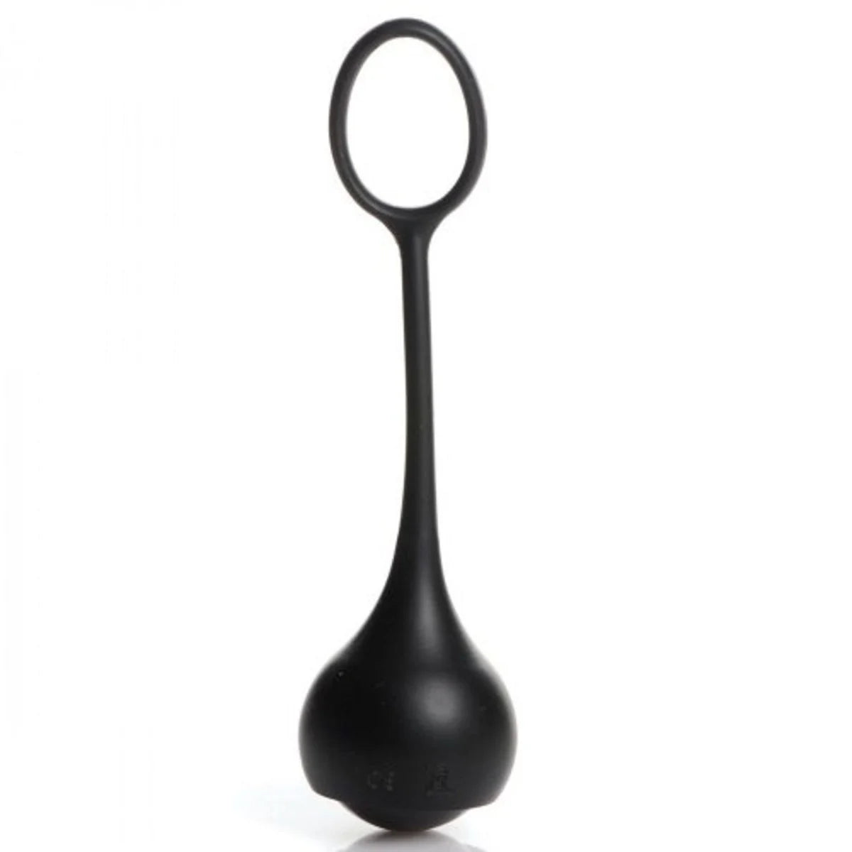 Black Master Series silicone penis strap with weights, designed as a cock dangler accessory, shown with adjustable fit and weighted features.